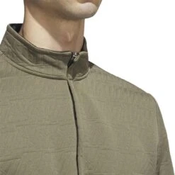 Adidas DWR 1/4 Zip Pullover 16 Adidas DWR 1/4 Zip Pullover -Golf Shop adidas 2023 dwr quarter zip pullover olive strata collar detail itempicture