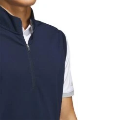 Adidas Elevated Quarter Zip Vest -Golf Shop adidas 2023 elevated quarter zip vest collegiate navy detail2 itempicture