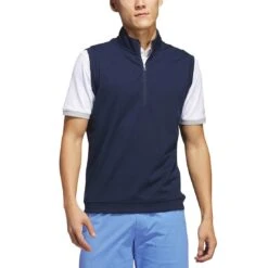 Adidas Elevated Quarter Zip Vest -Golf Shop adidas 2023 elevated quarter zip vest collegiate navy itempicture