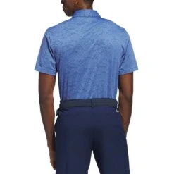 Adidas Textured Jacquard Polo -Golf Shop adidas 2023 textured jacquard polo blue fusion back itempicture