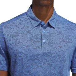 Adidas Textured Jacquard Polo -Golf Shop adidas 2023 textured jacquard polo blue fusion detail3 itempicture