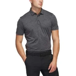 Adidas Textured Jacquard Polo -Golf Shop adidas 2023 textured jacquard polo grey five itempicture