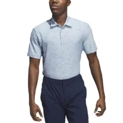 Adidas Textured Jacquard Polo -Golf Shop adidas 2023 textured jacquard polo wonder blue front itempicture