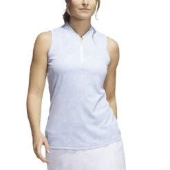 Adidas Women's Essentials Sleeveless Polo -Golf Shop adidas 2023 womens essentials sleeveless polo wonder blue front itempicture