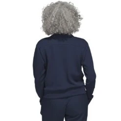 Adidas 2023 Women's Knit Bomber Jacket -Golf Shop adidas 23 womens knit bomber jacket collegiate navy back itempicture