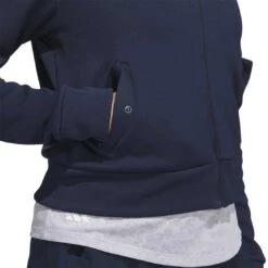 Adidas 2023 Women's Knit Bomber Jacket -Golf Shop adidas 23 womens knit bomber jacket collegiate navy detail2 itempicture