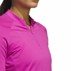 Adidas Women's Ultimate365 Quarter Zip Long Sleeve Mock -Golf Shop adidas 23 womens ultimate365 quarter zip long sleeve mock lucid fuchsia detail1 itempicture
