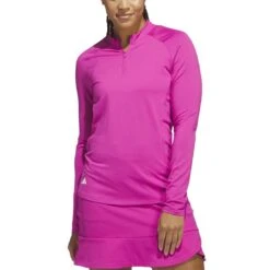 Adidas Women's Ultimate365 Quarter Zip Long Sleeve Mock -Golf Shop adidas 23 womens ultimate365 quarter zip long sleeve mock lucid fuchsia itempicture