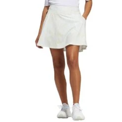 Adidas Women's 16 Inch Printed Frill Skort -Golf Shop adidas fw22 womens 16 inch printed frill skort white front itempicture