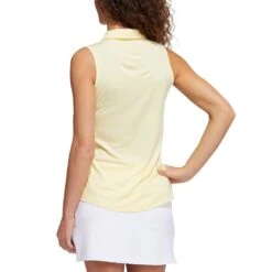 Adidas 2022 Women's Space Dyed Sleeveless Polo -Golf Shop adidas fw22 womens space dyed sleeveless polo almost yellow back itempicture