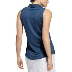 Adidas FW22 Women's Textured Sleeveless Polo -Golf Shop adidas fw22 womens textured sleeveless polo crew navy back itempicture