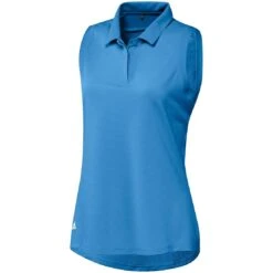 Adidas FW22 Women's Textured Sleeveless Polo -Golf Shop adidas fw22 womens textured sleeveless polo pulse blue front itempicture