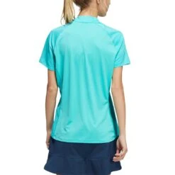 Adidas Women's Short Sleeve Mock Neck Polo -Golf Shop adidas ss22 womens short sleeve mock neck polo semi mint rush back itempicture