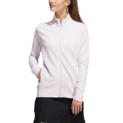 Adidas Women's Textured Full Zip Jacket -Golf Shop adidas ss22 womens textured full zip jacket almost pink itempicture