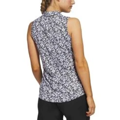 Adidas Women's Ultimate365 Printed Sleeveless Polo -Golf Shop adidas ss23 womens ultimate365 printed sleeveless polo black back itempicture