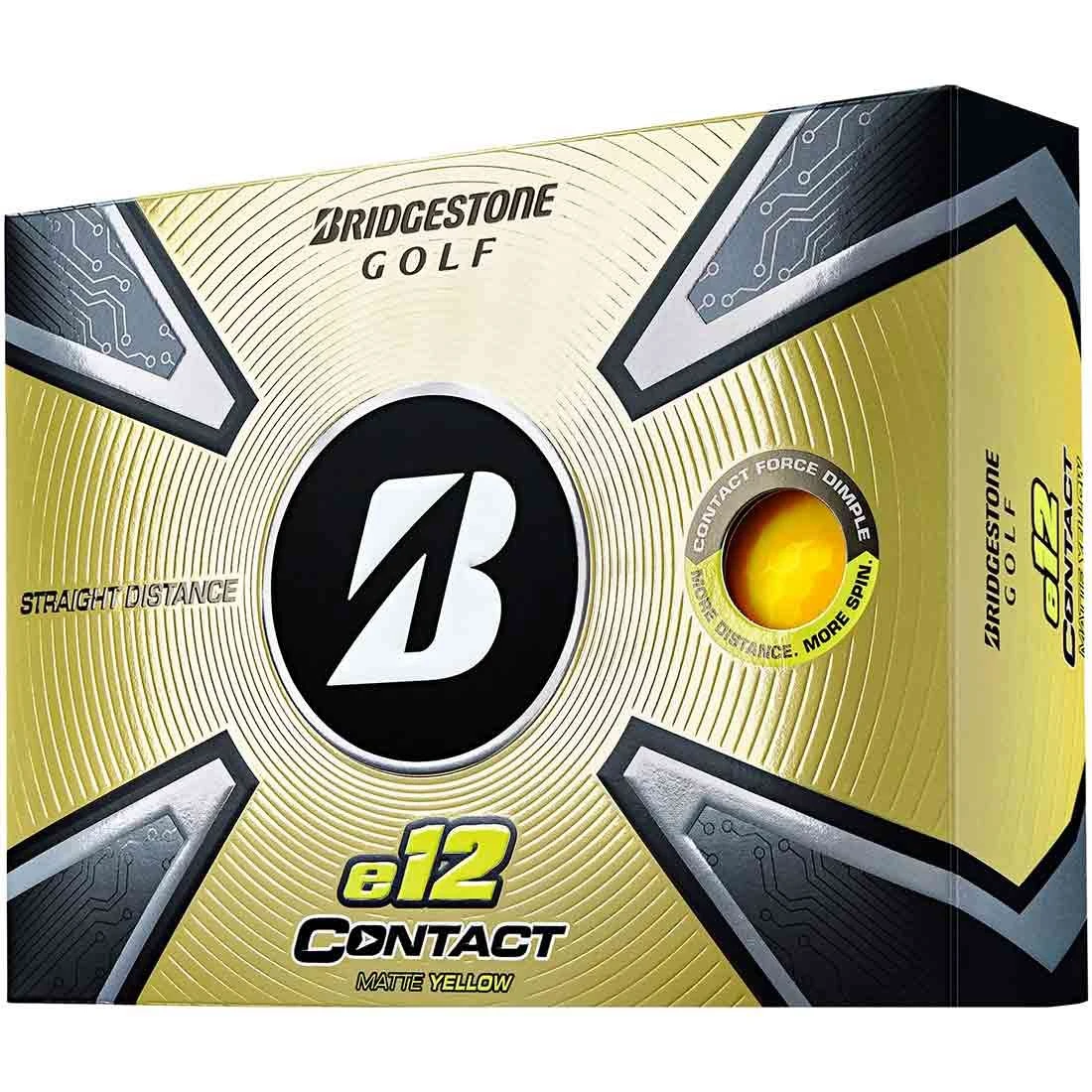 Bridgestone E12 Contact Matte Yellow Personalized Golf Balls 3 Bridgestone E12 Contact Matte Yellow Personalized Golf Balls