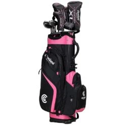 Cleveland Women's Launcher XL Halo Complete Set -Golf Shop cleveland womens launcher xl halo complete set black pink hero headcovers itempicture 1