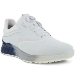 Ecco S-Three Boa Golf Shoes White/Blue Depths -Golf Shop ecco s three boa golf shoes white blue depths front itempicture