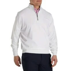 FootJoy Half Zip Pullover -Golf Shop footjoy half zip pullvoer white front 2 itempicture