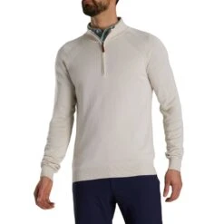 FootJoy Half-Zip Sweater 10 FootJoy Half-Zip Sweater -Golf Shop footjoy half zip sweater oatmeal itempicture