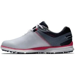 FootJoy Women's Pro SL Sport Golf Shoes White/Navy/Pink -Golf Shop footjoy womens pro sl sport golf shoes white navy pink 98147 side itempicture