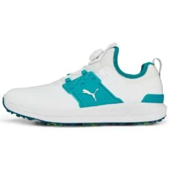 Puma Ignite Articulate Disc Golf Shoes White/Silver/Green Lagoon