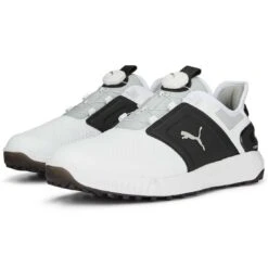 Puma Ignite Elevate Disc Golf Shoes White/Black/Silver -Golf Shop puma ignite elevate disc golf shoes white black silver 376080 06 pair itempicture