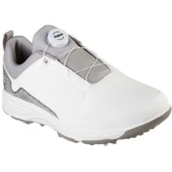 Skechers GO GOLF Torque Twist Golf Shoes White/Grey -Golf Shop skechers go golf torque twist golf shoes white grey front itempicture