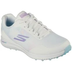 Skechers Women's Arch Fit GO GOLF Max 2 Splash Golf Shoes White/Multi -Golf Shop skechers w arch fit go golf max 2 splash white multi 123068 wmlt toe itempicture