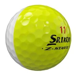 Srixon Z-Star XV 8 Divide Golf Balls -Golf Shop srixon z star xv 8 divide white yellow golf balls yellow side stamp itempicture