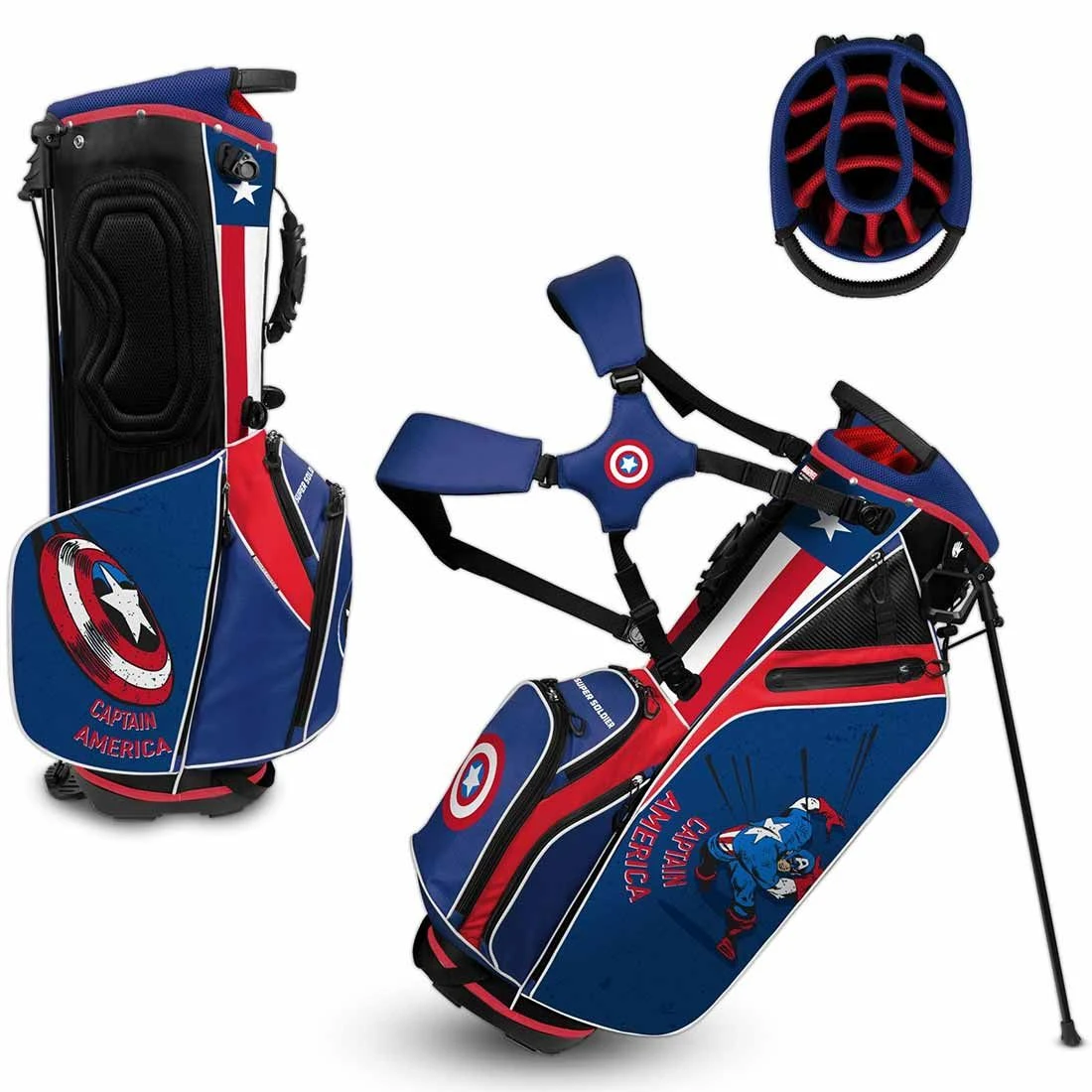 Team Effort Marvel Captain America Caddie Carry Hybrid Bag 3 Team Effort Marvel Captain America Caddie Carry Hybrid Bag