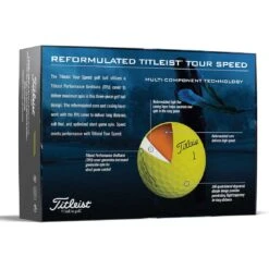 Titleist Tour Speed Yellow Personalized Golf Balls -Golf Shop titleist 2022 tour speed yellow golf balls back itempicture