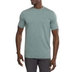 TravisMathew Scenic Vista Active Tee -Golf Shop travismathew scenic vista active tee heather silver pine front itempicture